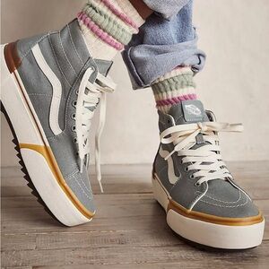 Vans Sk8 Hi Platform Sneakers • Women 7/men 5.5 Green Milieu Gum • vans high top